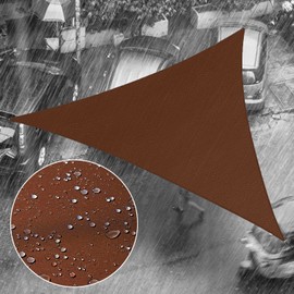 Royal Shade 11' x 14' x 17.8' Brown Right Triangle Waterproof Sun Shade Sail RSSLT Canopy Awning, 95% UV Blockage & Water Resistant, Outdoor Patio Garden Carport (We Make Custom Size)