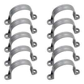 PDETVEO 10PCS 2 Inch PVC Pipe Straps, Plastic Pipe Clamps, 2 Holes Pipe Support Brackets for Water, Electrical Conduit, Cable, Hose