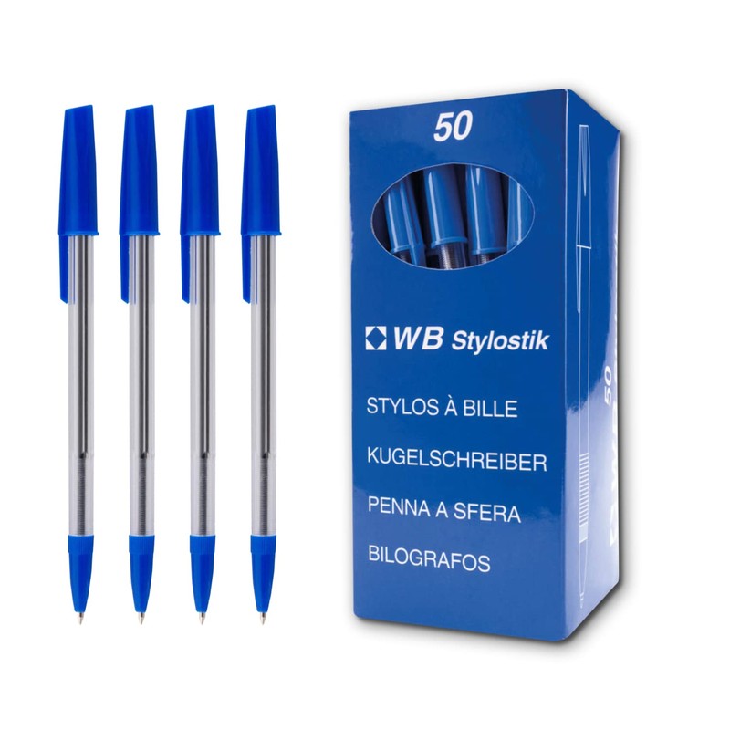 W B Stylostik Blue Ballpoint Pen Pack of 150 (3