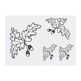 4 x 'Acorns & Leaves' Temporary Tattoos - Water Resistant, Skin-Safe, Non-Toxic Transfers, Mixed Sizes (TO00040499)