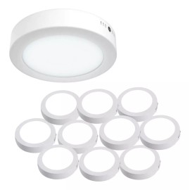 Tianlai Lampara Led De Sobreponer 18w Plafón Pack 10 Piezas Color Blanco