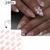 RUPOFUZA Press on Nails Almond Fake Nails White French Tip