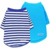 2 Pieces Stripe Dog Clothes for Small Dogs Summer Dog Shirt Cute Soft Puppy Clothes Bresthable Chihuahua Cat Clothes XS~XXL Pet Clothing (Blue, Medium)