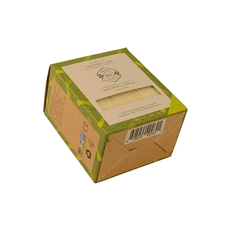 Jabón de lima de pachulí de Crate 61, paquete de