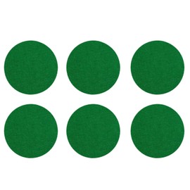Kasteco 6 Pack Self Adhesive Air Hockey Mallet Felt Pads, Green, 94mm