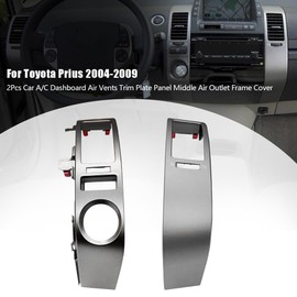 Air Vent Panel Trim 2Pcs Fit for Toyota Prius 1.5L 2004-2009 Middle Air Outlet Frame Cover AC Air Vent Panel Replace 55670-47060 55680-47020 Left and Right