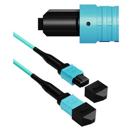 VANDESAIL 6FT MPO to MPO Fiber Cable, 10G OM3 MTP Fiber Patch Cable 12 Strand(8 Strand Compatible) Type B LSZH Multimode for FTTH -6FT