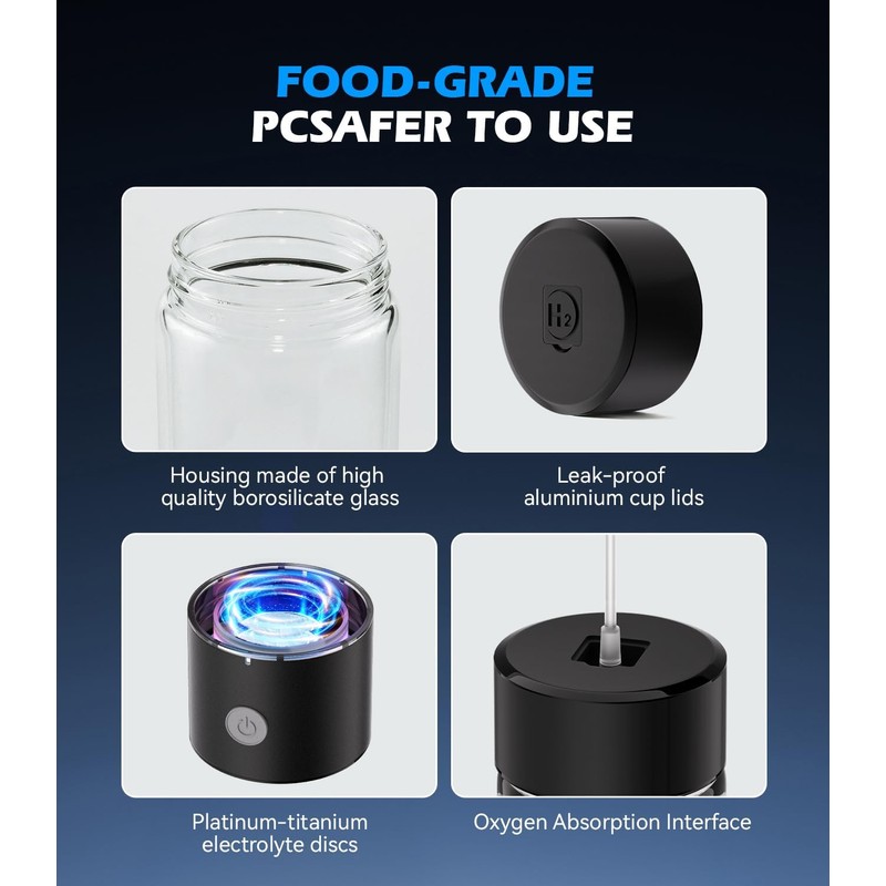 4.0 Upgrade Hydrogen Water Bottle & Hydrogen Absorption 【Certification -
