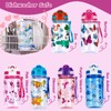 SUPPRUI Kids Water Bottle with Straw & Handle, 600ml Leakproof