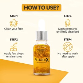 FlowerX Anti Aging Serum, Brightness, Moisturise Under Eye, Dry Oily Combination and Sensitive Skins, Smoother Firmer and Youthful, Fills Up Wrinkles, Sagging & Fine Lines