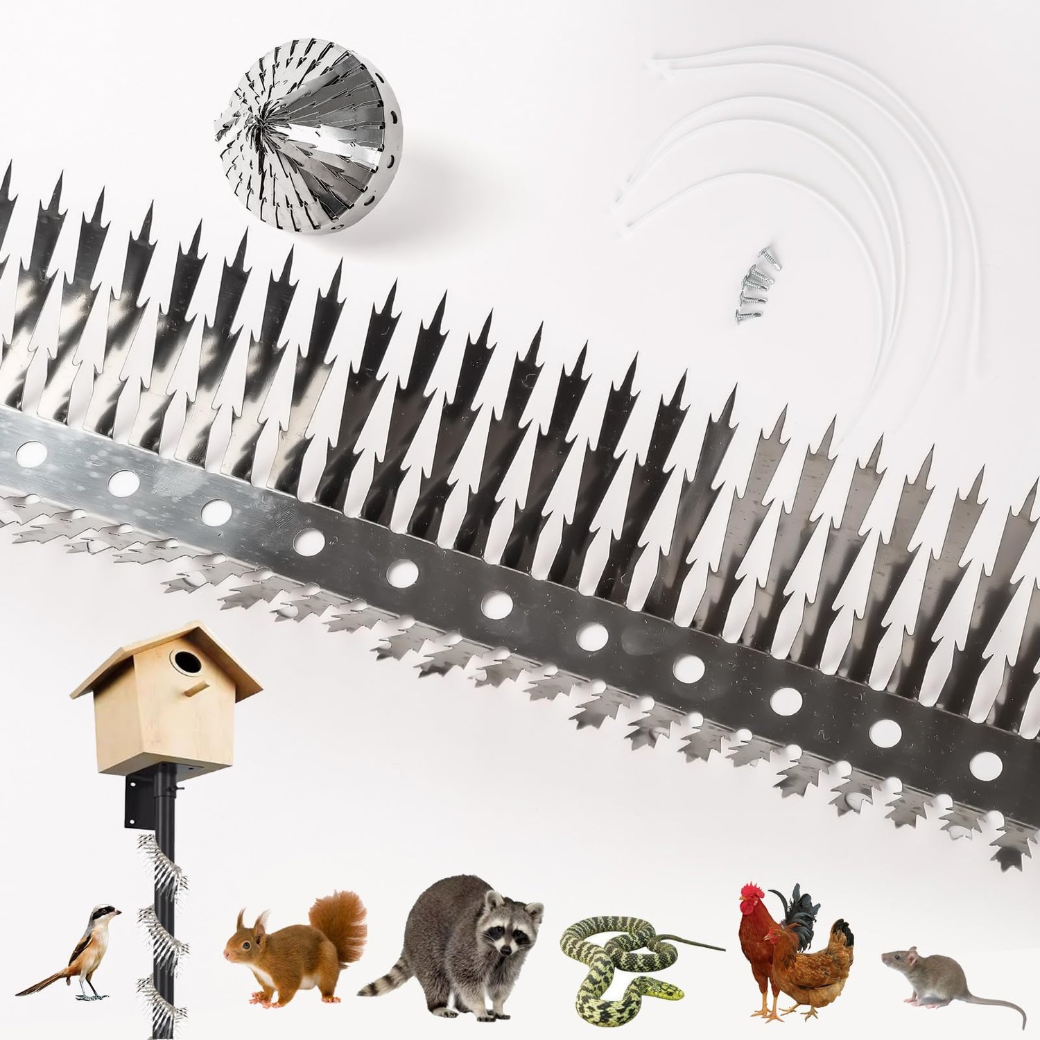 Bird Spikes.Raccoon Snake deterrent.squirrel spikes.Stainless Steel ...