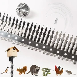 Bird Spikes.Raccoon Snake deterrent.squirrel spikes.Stainless Steel squirrel baffles for bird feeders.Anti climb spikes Garden Fences and Fruit Trees.Cat fence outdoor barrier,Bird prevention spikes
