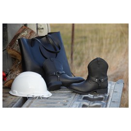 Frye Supply Women's FR40601F Black The Safety-Crafted Harness Boot Steel 6" Boot, 10M