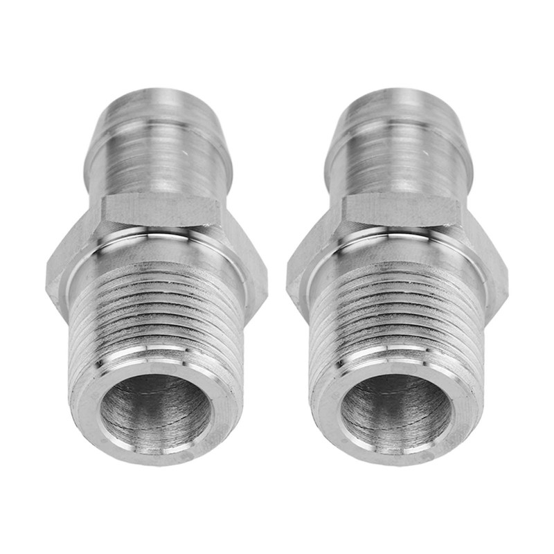 2 Pcs 1/2in NPT Male Thread to 5/8in Barb Connector