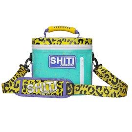 SHITI Coolers Cooler for Camping, Travel, Beach, Soft Lunch Box for Food, Drinks & Ice, Portable, Waterproof 24 Hr Insulated Bag with Shoulder Straps, Customizable (The Dropper, 6 Can Cooler)