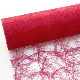 Sizoweb Table Runner - 25 Metre Roll + 300 Mini Decorative Diamonds Free (20 cm Width, Red)