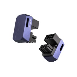 EZDIY-FAB Shield Series 8-Pin PCIe GPU Power Adapter,180-Degree U-Turn Angled Connector, Aluminum Design for Graphics Cards – Reverse Type,Purple-2 Pack