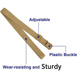 MAGARROW 60" Long Utility Luggage Straps with Buckle Adjustable (Tan (4-Pack), 1.5" Wide - 60" Long)