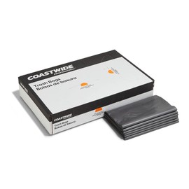 STAPLES COASTWIDE 814894 Trash Bags 40-45 Gallon 39X47 Low Density 1.7 Mil Silver 50 Ct