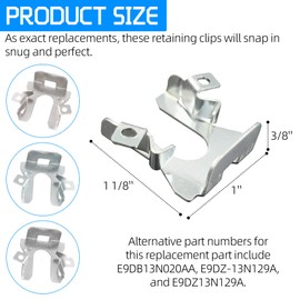 (12-Pack) TonGass Exact Replacement Ford E9DB-13N020AA Pivot Headlight Retaining Clips - Compatible with Select Ford, Lincoln, and Mercury Models - Headlight Component Made of Automotive-Grade Steel