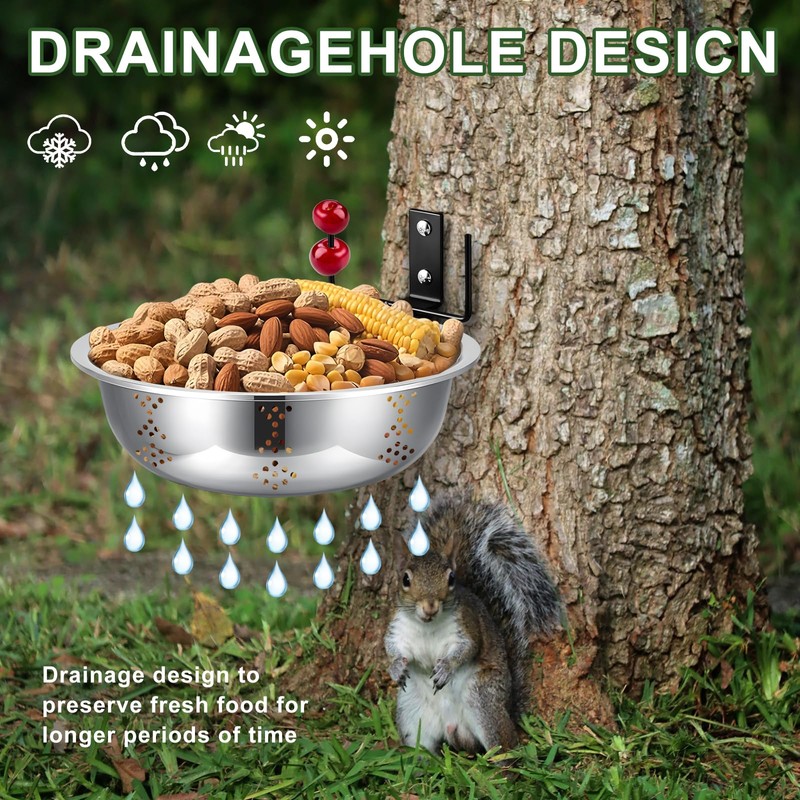 Squirrel Feeders for Outside, Metal Squirrel House for Outdoor, Durable