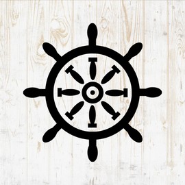 6 in Anchor Sticker - Nautical Steering Wheel Navy Ocean Sea Boat Rope - Vinyl Decal for Wall Car Home Bike Bottle Phone Laptop DWSV808