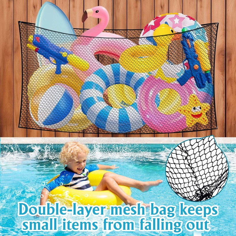 Extra Large Pool Toy Float Storage Net,79" X 47" Hanging