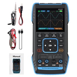 DEWIN Oscilloscope Multimeter, 3-in-1 2-Channel Oscilloscope Multimeter Signal Generator 10 MHz Bandwidth 50 MSa/s Sample Rate