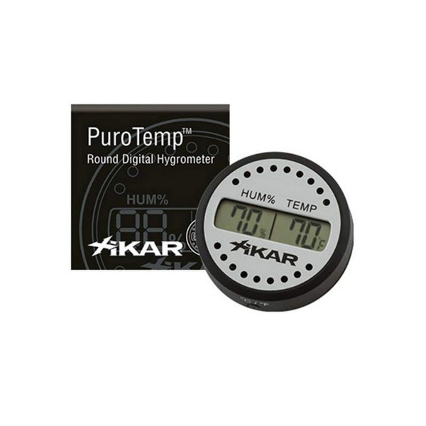 Xikar PuroTemp Round Digital Hygrometer, Accurate, 10-Second Refresh Rate