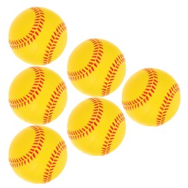 Operitacx 6 pieces PU foam softball training balls for soft baseballs for beginners for indoor and outdoor exercises, good elasticity and impact resistance