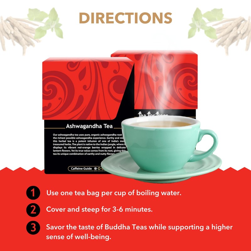 Buddha Teas - Ashwagandha Root Tea - Herbal Tea -