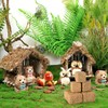 Housoutil Pack of 12 Mini Hay Bale Miniature Haystack Figurine