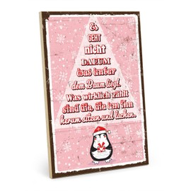 TypeStoff Wooden Sign with Saying - Christmas - Vintage Look with Quote as Gift and Decoration on Family and Joy - HS-01042