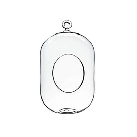 WGV Hanging Glass Plant Terrarium, Width 5", Height 8", Lantern DIY Air Succulent Planter Clear Tea Light Votive Candle Holder, Wedding Event Office Home Outdoor Decor, 1 Piece