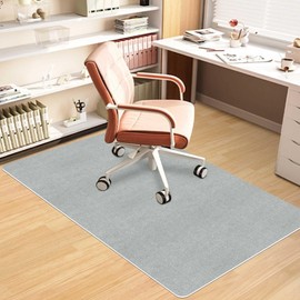 Office Chair Mat for Hardwood Floor HAODEMI Tile Non-Slip Office Computer Chair Mat for Rolling Chair Easy Clean and Flat Without Curling Anti-Slip,Light Grey(48"*36")