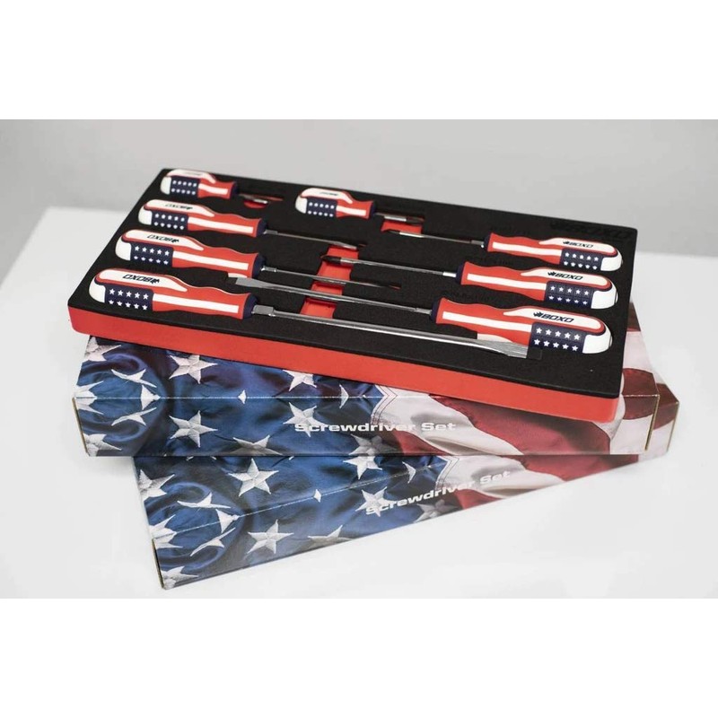 BOXO Limited Edition 8-Piece American Flag Handle Screwdriver Set