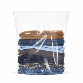 Large Plastic Bags With Zipper Top,5 Gallon,18" x 24",10 Pack,Extra Large Storage Packaging for Clothes,Travel, Moving, Large Reusable Bags,Heavy-Duty,BPA-Free, 2.36-mil Thick Clear