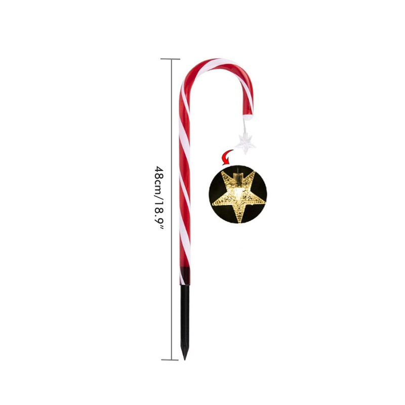 Outdoor Solar Garden Lamp Waterproof Solar Christmas Cane Stake Light