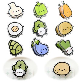 9 PCS Cute Chip Clips Food Bag Sealer Sealing Clips, Vegetable Shaped Chip Funny Kitchen Clips Snack Bag Sealer, Acrylic Binder and Paper Clips Bag Clips for Airtight Seal Food Storage