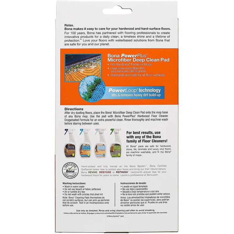 Bona PowerPlus Microfiber deep Clean Padfor Multi-Surface Floors 3 Pack