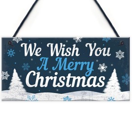 RED OCEAN Christmas Signs For The Home Hanging Wall Door Plaque Xmas Decoration Kitchen Signs