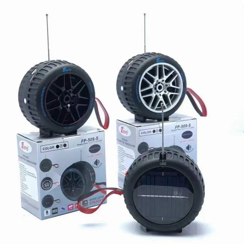 Solar-Powered Portable for Wireless Speaker USB Micro SD FM Strong