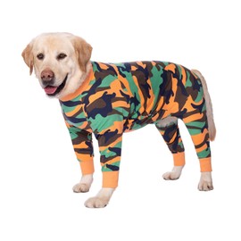 BT Bear Large Dog Clothes, Elastic Pet Onesie Clothes Protect Joints Anti-hair Anti Licking, Wound Protection Pet Pajamas Jumpsuit For Medium Large Dogs (6XL,Camo)