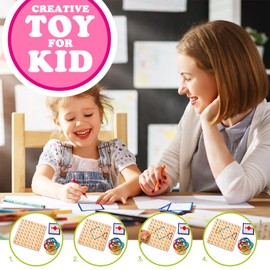 Geoboard Montessori Toy, 8x8 Pin Geometry Shape Puzzle Board, Graphical Math Educational Toy for Kids Inspire Kid's Imagination (Ordinary)