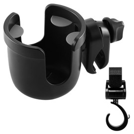 Accmor 2-in-1 Walker Cup Holder with Hook Set, Wheelchair Cup Holder, Rollator Cup Holder, Cup Phone Holder for Walker, Wheelchair, Rollator, Mobility Scooter