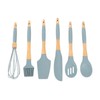 Silicone Cooking Utensils 6 Piece Silicone Utensil Set Durable Wooden
