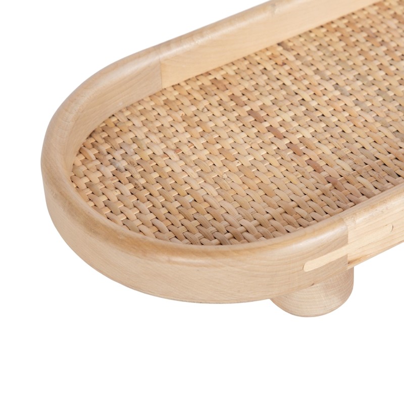 Kate and Laurel Planche Decorative Capsule Woven Tray with Solid