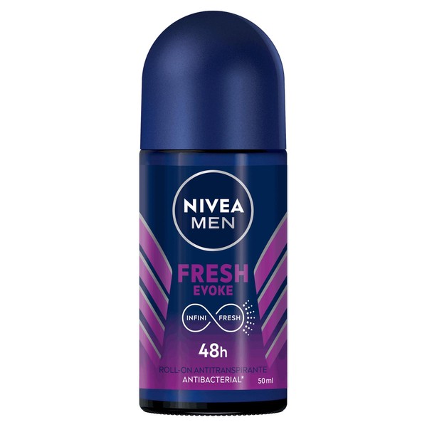 Nivea Mens, Desodorante, Antitranspirante Fresh Evoke Roll On Violeta (Purple), 50 Ml Paquete De 1