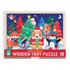 Mudpuppy Christmas – 12 Piece Wooden Tray Puzzle Featuring A