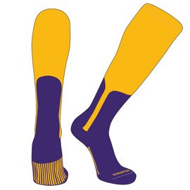 PEAR SOX OTC Baseball Softball Stirrup Socks (S, 9in) Gold, Purple (L)